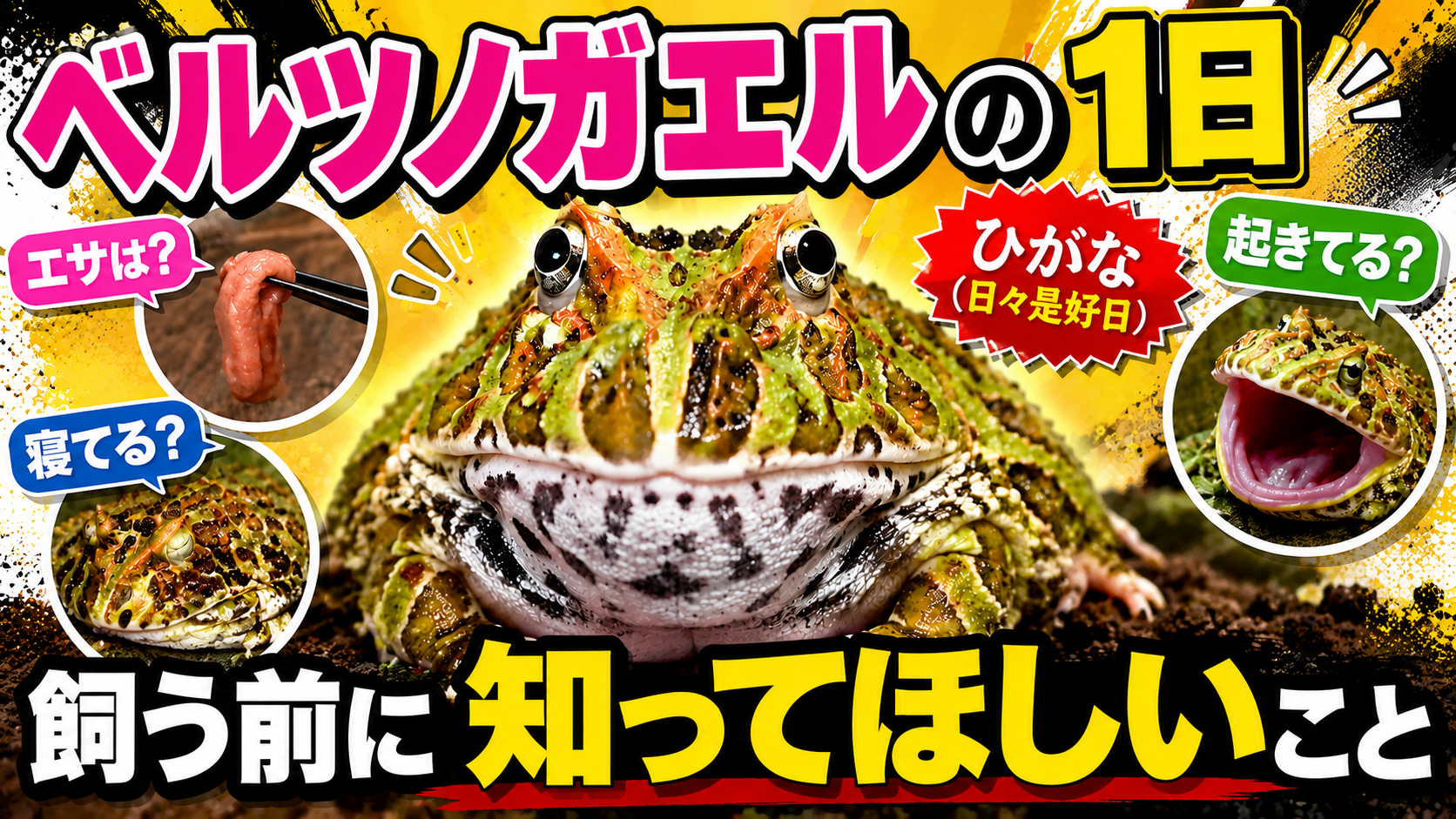 ベルツノガエルの1日